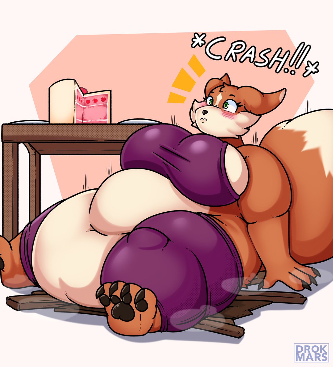 Looks like *someone* had a little too much to eat, and I think that piece of cake was the last straw😆

Cmmission for Hermanator1 (DA &amp; FA)
