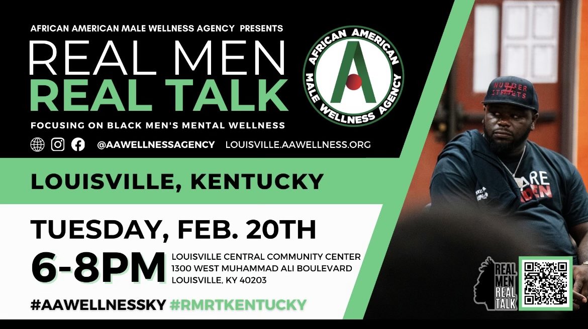 RoyceJonesLLPC's tweet photo. Any men of color in the Louisville, Ky area come out to what will be a life changing event! Food will be provided! #mentalhealth #MentalHealthAwareness #BlackHistoryMonth https://t.co/QLDc5iHAaL