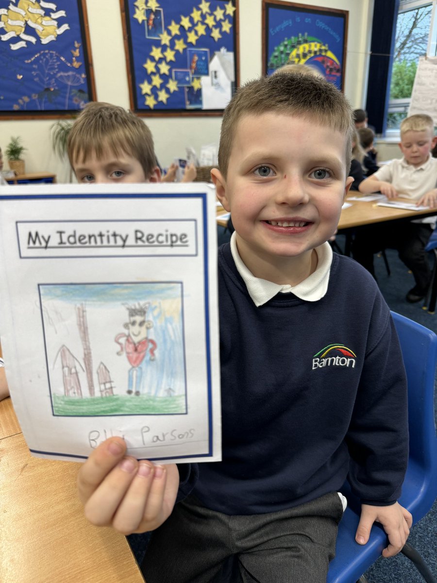 Day 1 of #childrensmentalhealthweek and we focused on the theme of Self Identity. The children created their own identity recipes, thinking about what makes them unique. 🧠🌱 <a href="/BarntonMissR/">Miss Rutter</a>