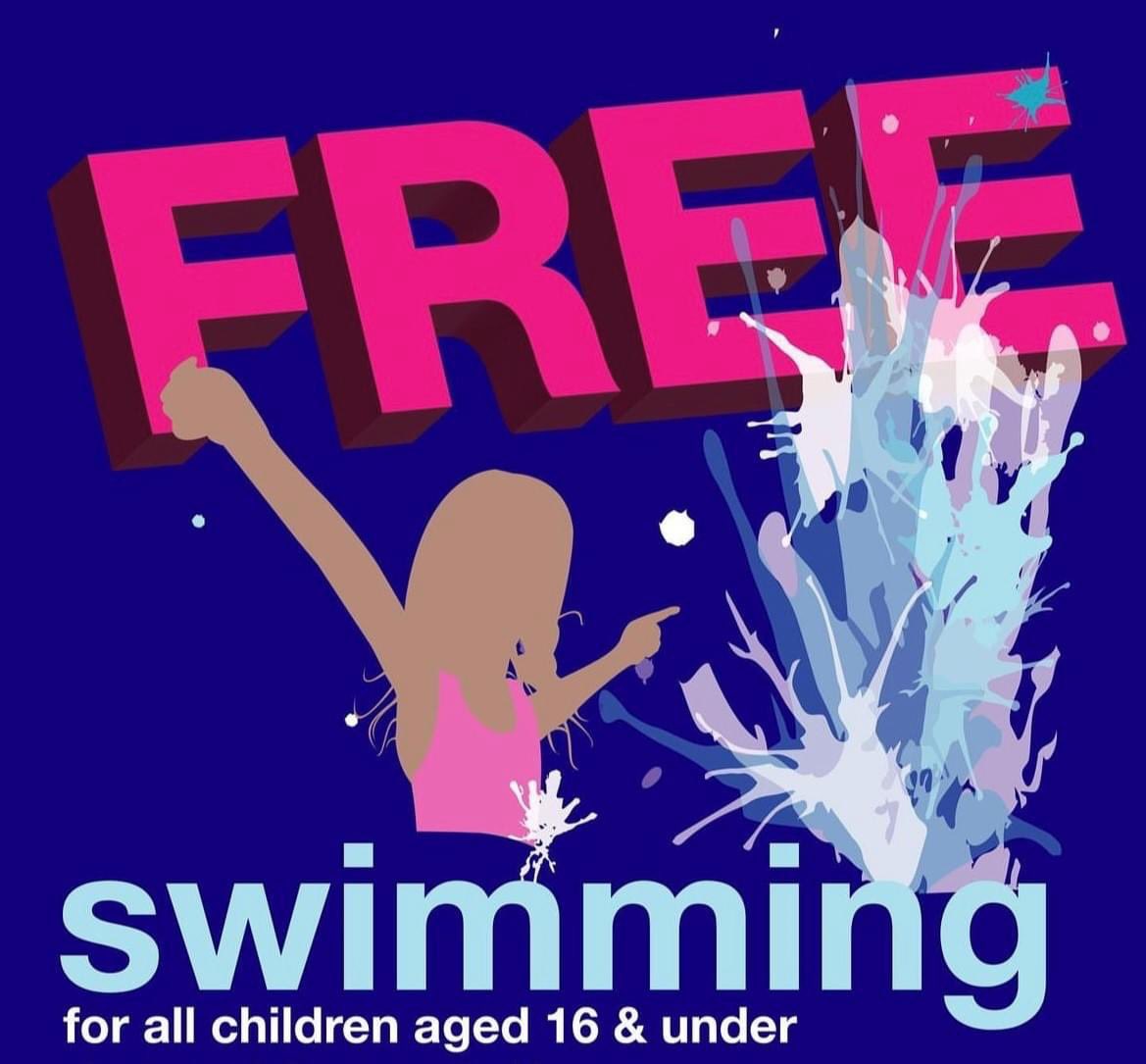 Free Swimming | Children aged 16 and under can swim for free from Monday 12th February- Sunday 18th February 2024 during public swim times across our centres. 
For more information and to Save time - sign up before your visit here: bit.ly/3pWXAIo