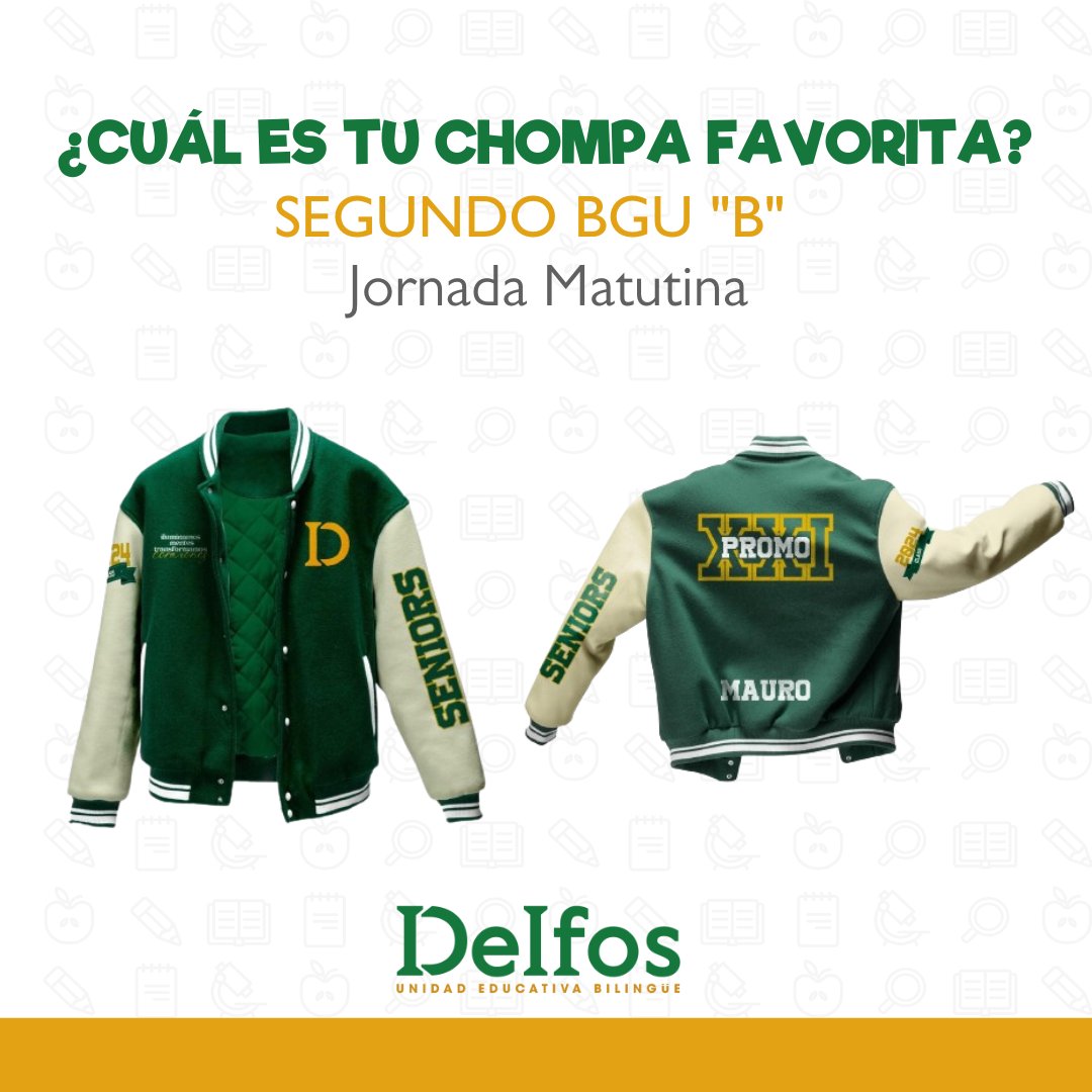 delfos_ec's tweet photo. Presentamos la propuesta de la Chompa de la PROM XXI diseñada por los estudiantes de Segundo BGU “B” de la Jornada Matutina. https://t.co/5NC52gljiu