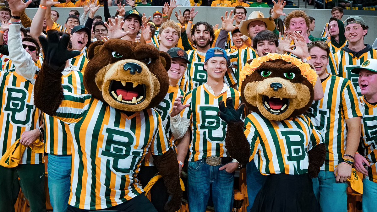 BaylorAthletics's tweet photo. Student Ticket Claim opens at 4 p.m. for this week's matchups at Foster! 🏀

Have your @BaylorBearPit jersey? Wear it.

Don't have one? Get yours at Tuesday's game while supplies last!

#SicEm https://t.co/DWCjHcbFwy