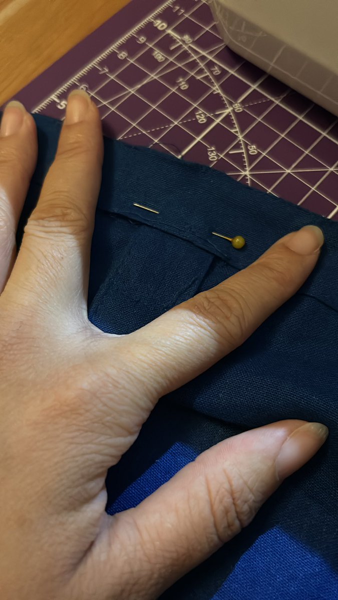 Fixing straps on a tote bag. No blue thread though lol