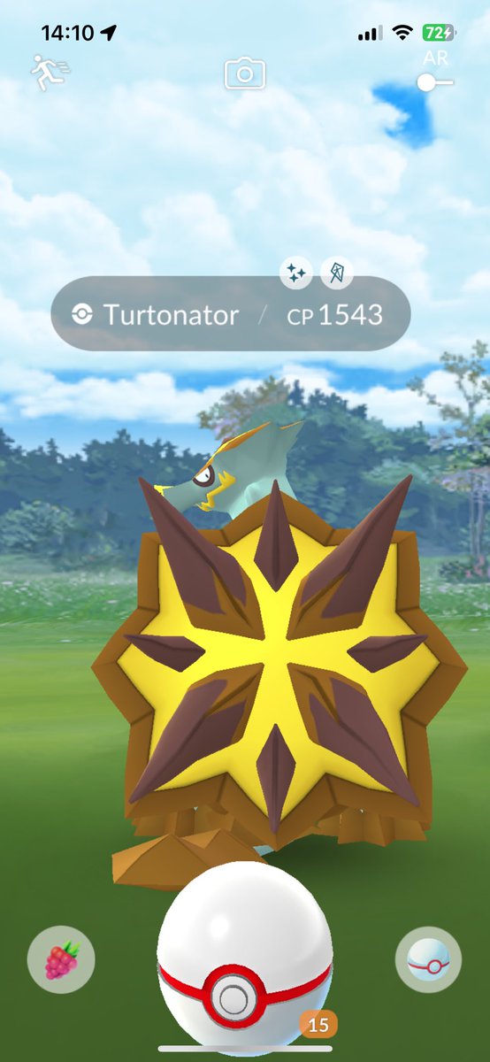 #shiniesoftheweek <a href="/IncensedPodcast/">Incensed! Podcast</a> I was enjoying the latest episode of your remarkable podcast today when I received a raid invite. Lo and behold I got my first shiny turtonator from said raid. A truly momentous occasion.