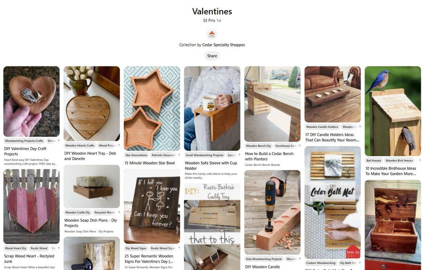 ThinkCedar's tweet photo. Valentine's Day is a only couple weeks away
Check out our Valentine's Day board on Pinterest for some awesome DIY gift ideas! Please share any photos past or present of your woodworking creations and gifts. https://t.co/rf1ioeEqUm
https://t.co/hU9lg2H29E https://t.co/vBppb9s0Ve