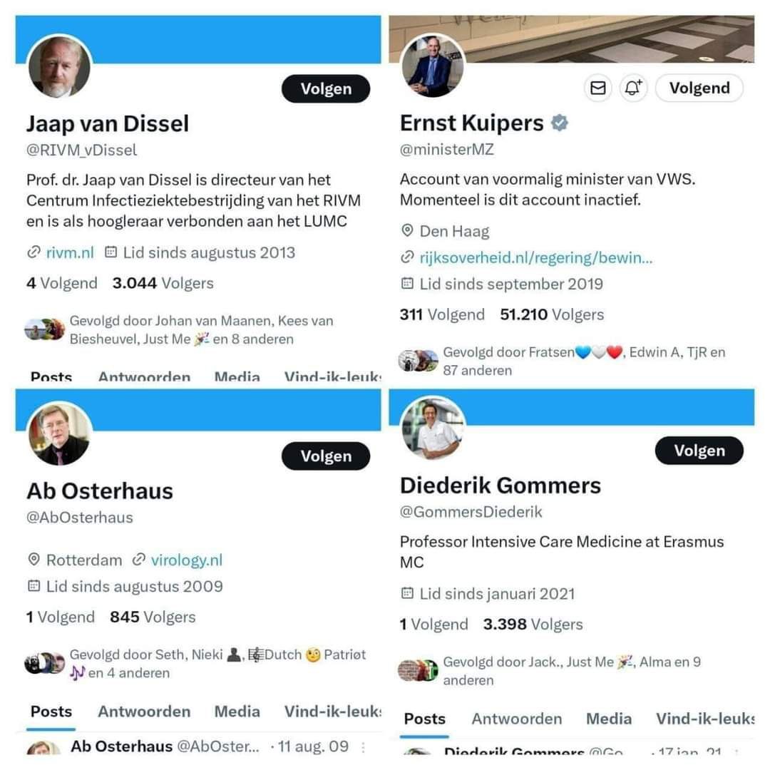 Twitteraccount van deze 4 hoofdrolspelers tijdens corona zijn leeg.
Waarom? 🤔