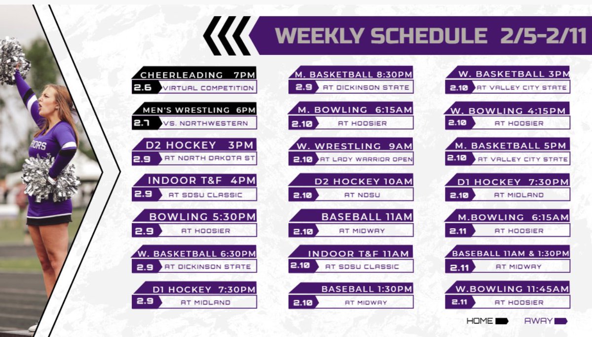 Check out what’s happening this week in athletics!