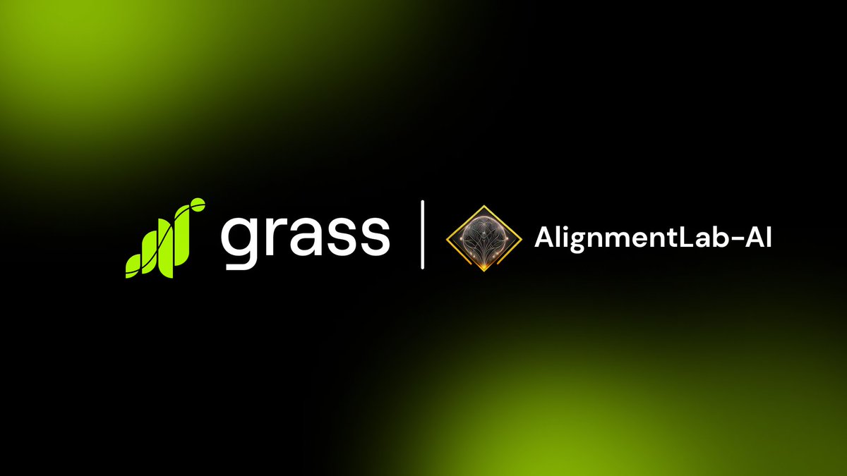 Today marks a historic event for Grass: we've partnered with @alignment_lab, who now uses the network to train powerful and open source LLMs! As the Data Provisioning Layer for AI, Grass will be used to curate datasets from the public web, for which our users will ultimately be…