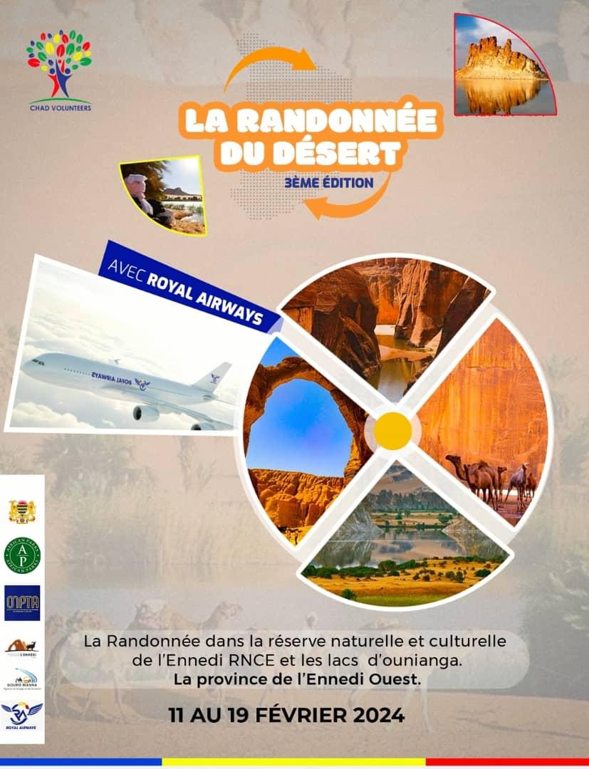 Chadvolonteers's tweet photo. La 3ème édition de la randonnée dans le désert est prévue du 11 au 19 février 2024

Nous sommes ravis de vous annoncer notre partenariat avec 𝗥𝗢𝗬𝗔𝗟 𝗔𝗜𝗥𝗪𝗔𝗬𝗦 ✈✈

notre itinéraire nous conduira à la Réserve Naturelle et Culturelle de l'Ennedi ainsi qu'aux lacs Ounianga https://t.co/kD35ki5QsK