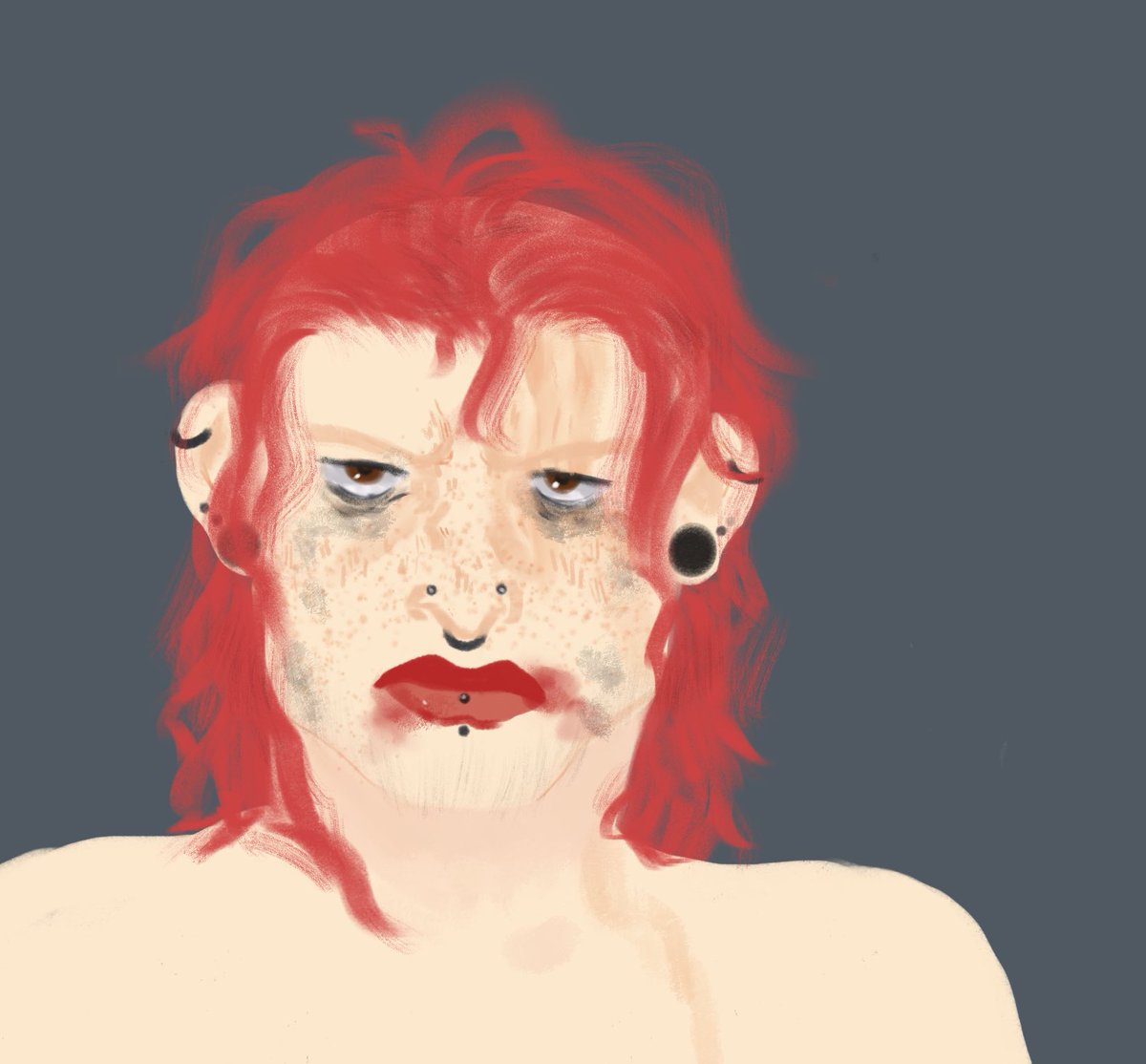 // doodled this during therapy. he’s not having a good day!