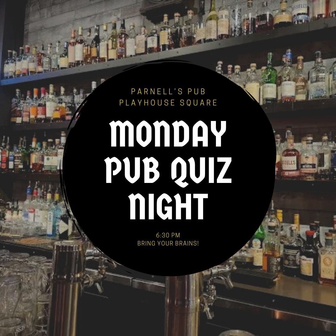 🎉 Get ready to exercise those brain cells and flex your wit at Parnell’s Pub in Playhouse Square! Join us tonight and every Monday at 6:30 for the most entertaining pub quiz in CLE – because who needs a gym when you can work out your brain with us?

🧠🍻 #ParnellsPubQuiz