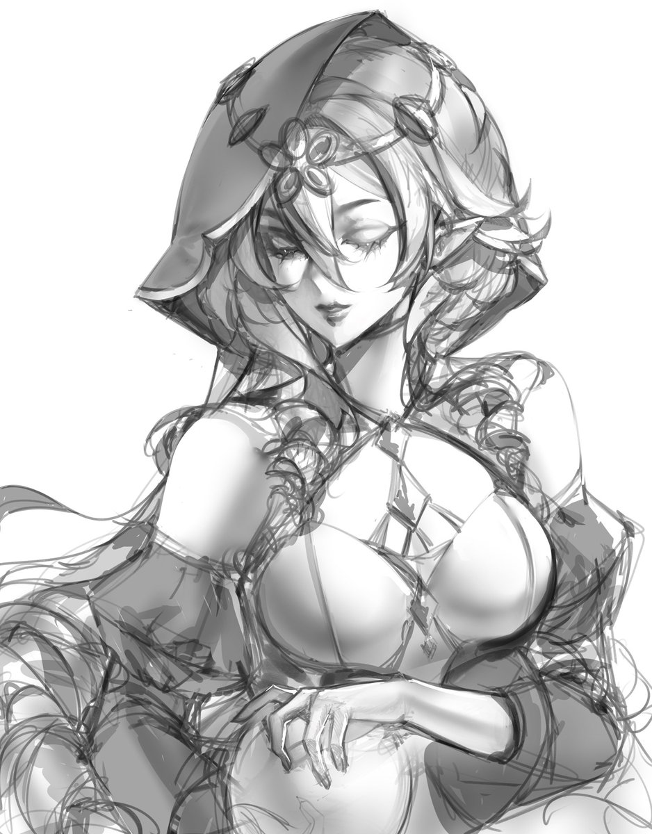 mmiya0_'s tweet photo. Redrawing one of my old artwork. Still need to learn how to draw clean sketches! https://t.co/O9UYYYBgcr