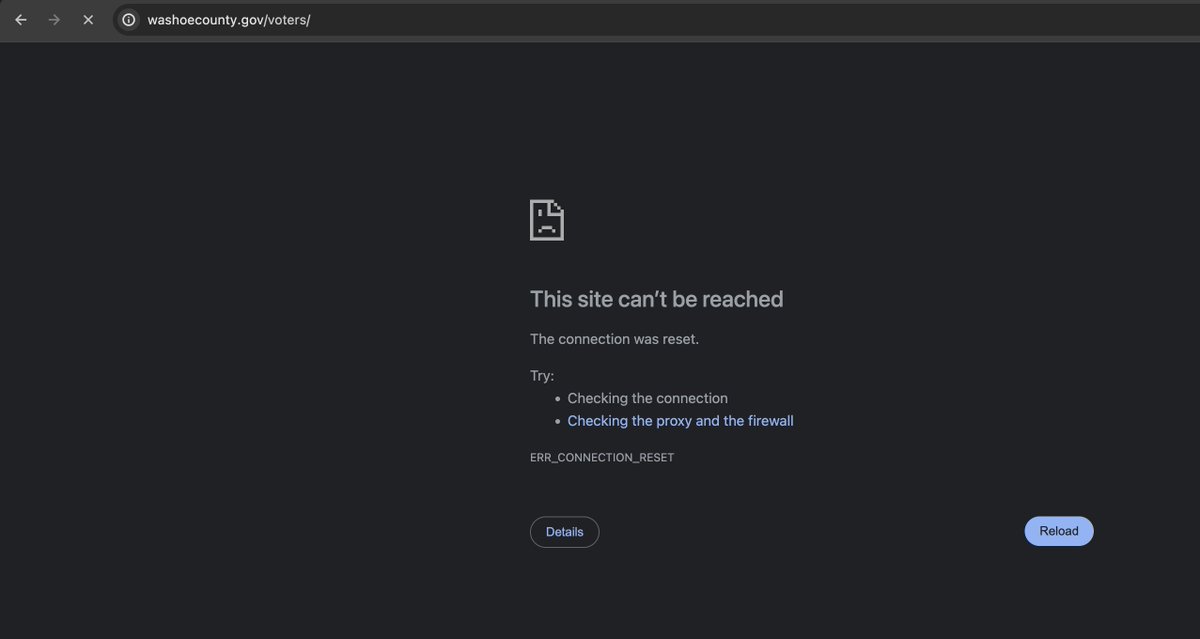 It's wild Washoe County and their network of propaganda 'media' pals want us to trust them with our votes, when their EMS etc. is hooked directly up to the internet, yet they can't even keep their crap website up! #washoe #nevada #reno #mondaythoughts @JovanHPulitzer @RealSKeshel…