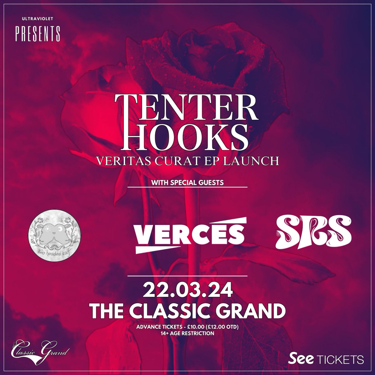 #GIG Catch us live at #classicgrand in #glasgow on 22/3/2024! We'll be joining @tenterhooksband <a href="/VERCESBAND/">Verces</a> and Two Headed Calf for a night of great tunes and good vibes. Get your tickets here: buff.ly/42pqfox

Thanks to Ultraviolet Presents for putting this together!