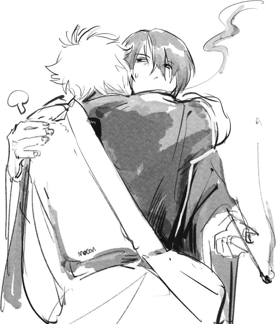 #takagin #高銀
"Gintoki, you are heavy"
"..."
"What's wrong Gintoki?"
"...I got a bad dream"