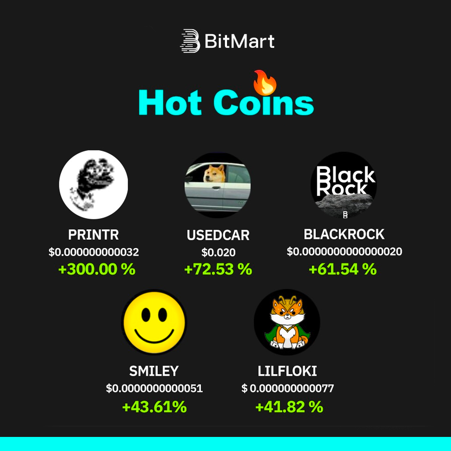 BitMart_es's tweet photo. 🔥Hot #coins en la zmeme zone de #BitMart.
🥇 $PRINTR
🥈 #USEDCAR
🥉 #BLACKROCK
🚀 $SMILEY
🚀 #LILFLOKI
🧐 ¿Tienes alguna de estas en tu portafolio? Escríbela en los comentarios👇
Dale ❤️ para más contenido así. https://t.co/I7pY2LuRMq