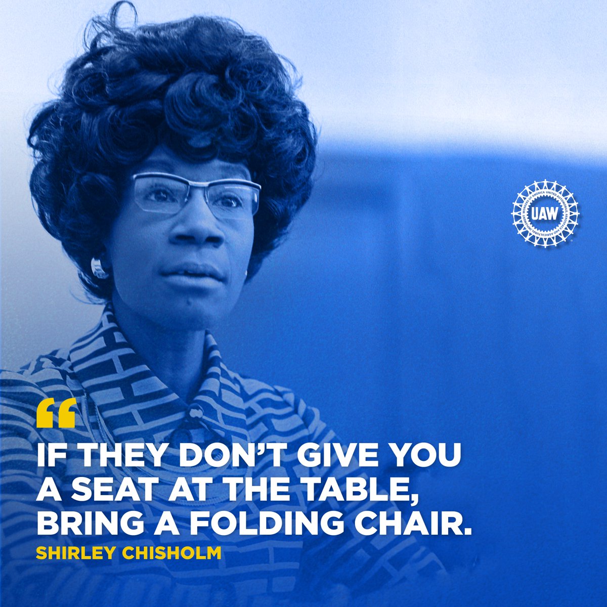 “If they don’t give you a seat at the table, bring a folding chair.” — Shirley Chisholm

Honor those who paved the way.

#BlackHistoryMonth