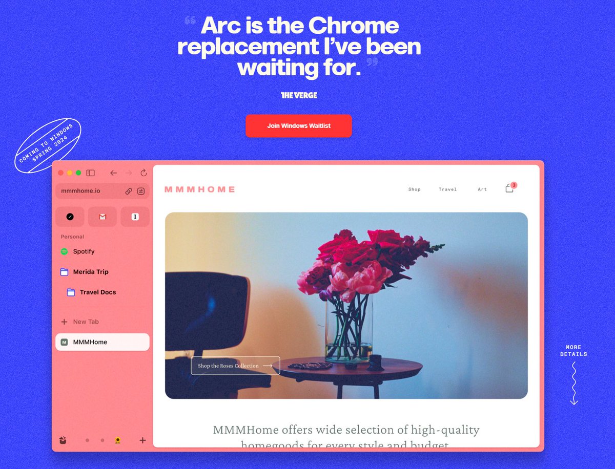 chrisonline1205's tweet photo. Currently trying the #arc #browser from @browsercompany on #windows and so far I love it.
Great new concept of a browser.
I love the spaces, shortcuts and the command bar.

Really good first version. Need to get fimilar with the features. https://t.co/Ez6tXasUii