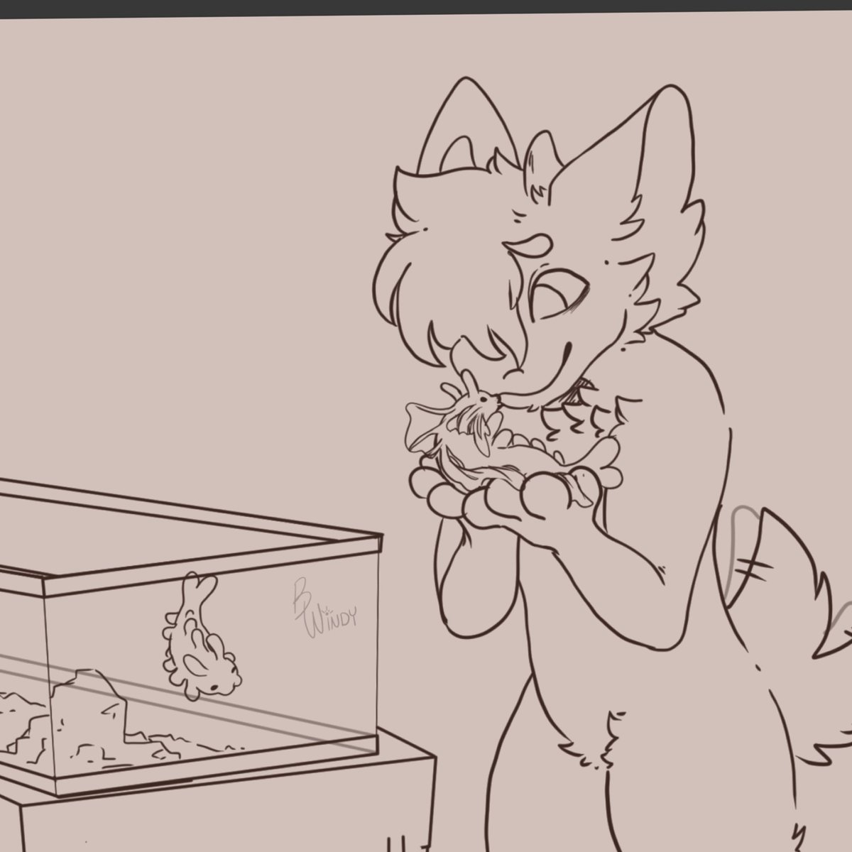 Old WIP of Reid picking out his Boolew!

#projectXero #furryart