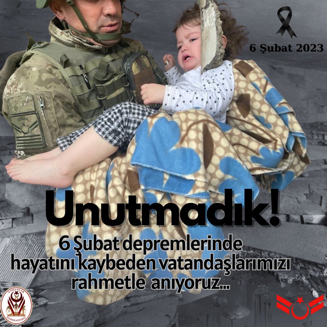 Asrın Felaketi 6 Şubat 2023 tarihindeki Depremde hayatını kaybeden canlarımıza Allahtan rahmet diliyorum.
Mekanları cennet olsun.
Yaralılarımıza rabbim şifa versin.
Allah bir daha böyle felaketleri göstermesin.
Milletimizin yanındayız,Devletimizin Emrindeyiz.
Başımız sağolsun.