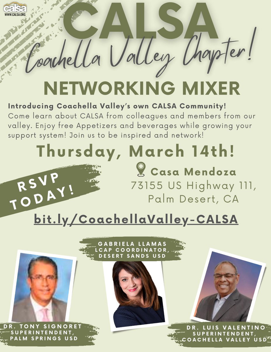 🎉We're excited to invite you to the Coachella Valley Chapter Networking Mixer! 👉🏽Tag a friend to join you and RSVP now so you don't miss this FREE opportunity to expand your professional circle! #calsafamilia #networkevent #educators Registration: bit.ly/CoachellaValle…