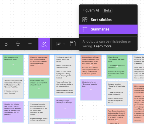 Ok hold the phone. ☎️

This <a href="/figma/">Figma</a> AI feature is a game changer! 🤯 Research synthesis is something I struggle with. This gives you synthesized insights in seconds!! 

Although I will still do it manually, this at least provides me with a second opinion to compare against ❤️