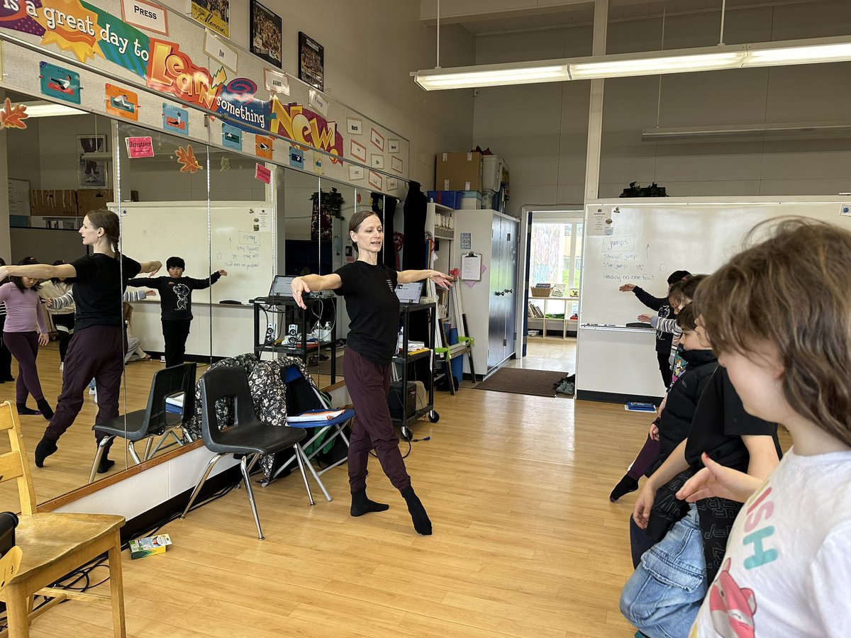 ConfederationP2's tweet photo. Ballet BC Outreach program with Ms. Heather! What a treat for our students! @BalletBC @burnabyschools @kchowsd41 @KathrynYamamoto https://t.co/JBDhcqS2uO