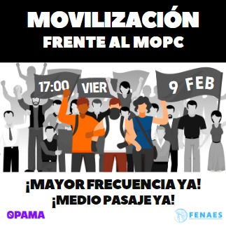 opama_py's tweet photo. Este viernes 9 de febrero vení a la movilización frente al MOPC desde las 17 horas.

¡Nuestras vidas también importan!
¡Basta de éste pésimo, inhumano e inseguro sistema de transporte! https://t.co/eJt3SstAjq