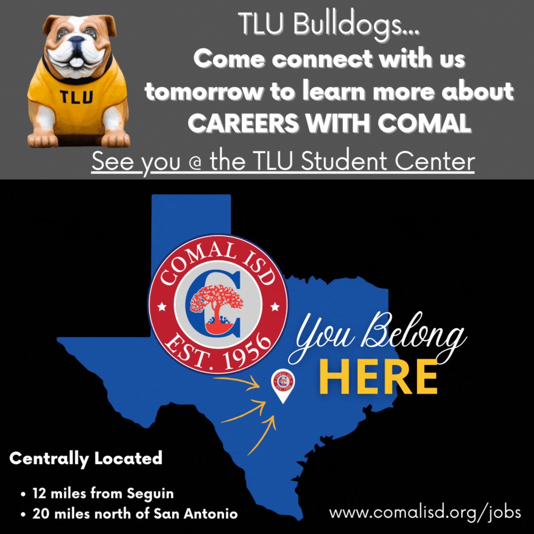 cisdnews's tweet photo. Our HR team is on the move! TLU Bulldogs, we will see you tomorrow. #comalcareers
#growinggreatness #PupsUp https://t.co/dNX6CnsTIG