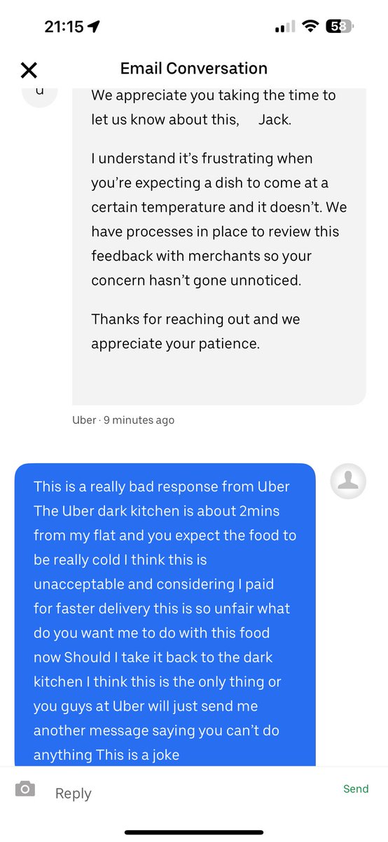 <a href="/UberEats/">Uber Eats</a> is this how you deal with people complaints