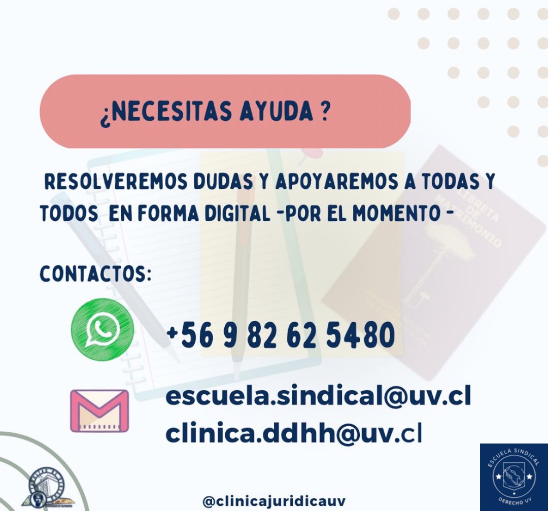 Si se vieron afectados por el incendio y necesitan resolver dudas, apoyo jurídico y de trámites administrativos, estamos ofreciendo ayuda junto a la Clínica Jurídica de la U de Valpo. 
Necesitamos combatir la desinformación y ayudar a quienes más nos necesiten.
Contáctanos aquí👇🏻
