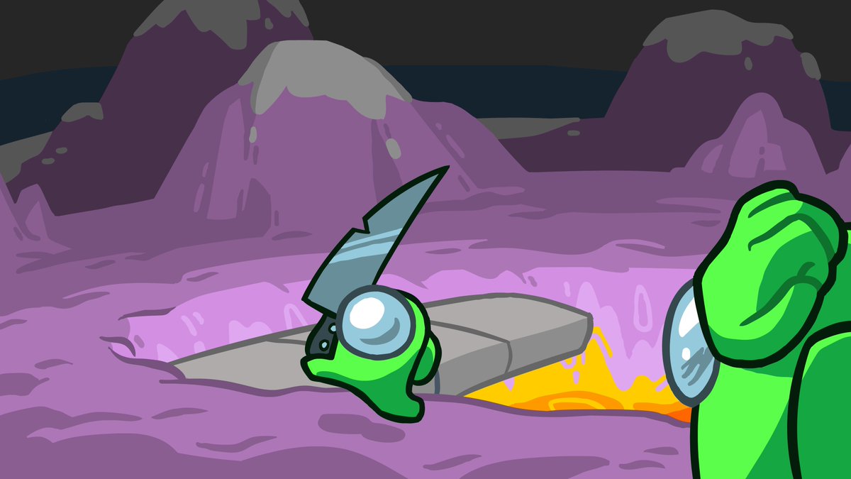 AmongUsGame's tweet image. WHO GAVE MINI CREWMATE A KNIFE