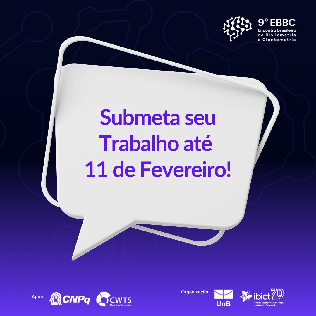 EventoEbbc's tweet photo. 💡 O relógio está correndo! 🕒 Não deixe escapar a oportunidade! Submeta seu trabalho até 11/02 e faça parte deste desse encontro enriquecedor compartilhando suas ideias na vanguarda da pesquisa acadêmica. 🌐🔍
#EBBC2024 #ContribuiçãoCientífica #PesquisaAvançada #ebbc9 https://t.co/9eQfoZbs1S