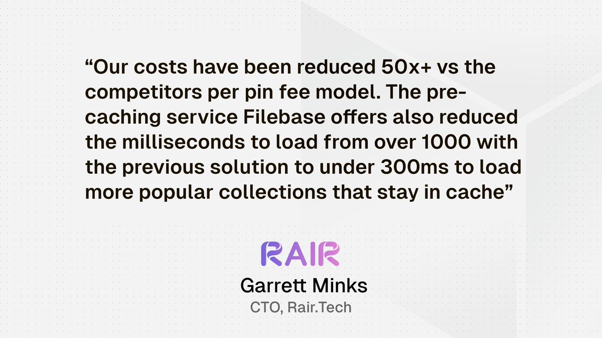 Filebase's tweet photo. Sneak-peak at our next @Filebase Case Study coming soon... @rairtech @IPFS 📌💾👀
#IPFS #NFT #NFTMetadata https://t.co/DCr5NEUznS