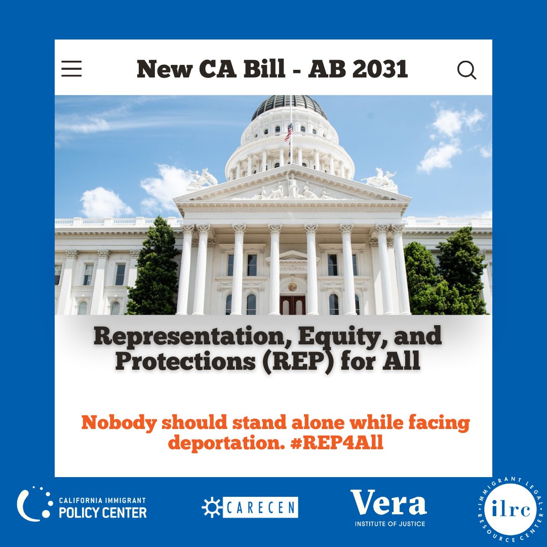 verainstitute's tweet photo. Publicly funded immigration legal services are a lifeline for immigrant families. #Rep4All will ensure that immigrants in #California have access to the legal services and resources they need for safety & stability.
https://t.co/F33qLjh9xj https://t.co/GqKA5OHq38