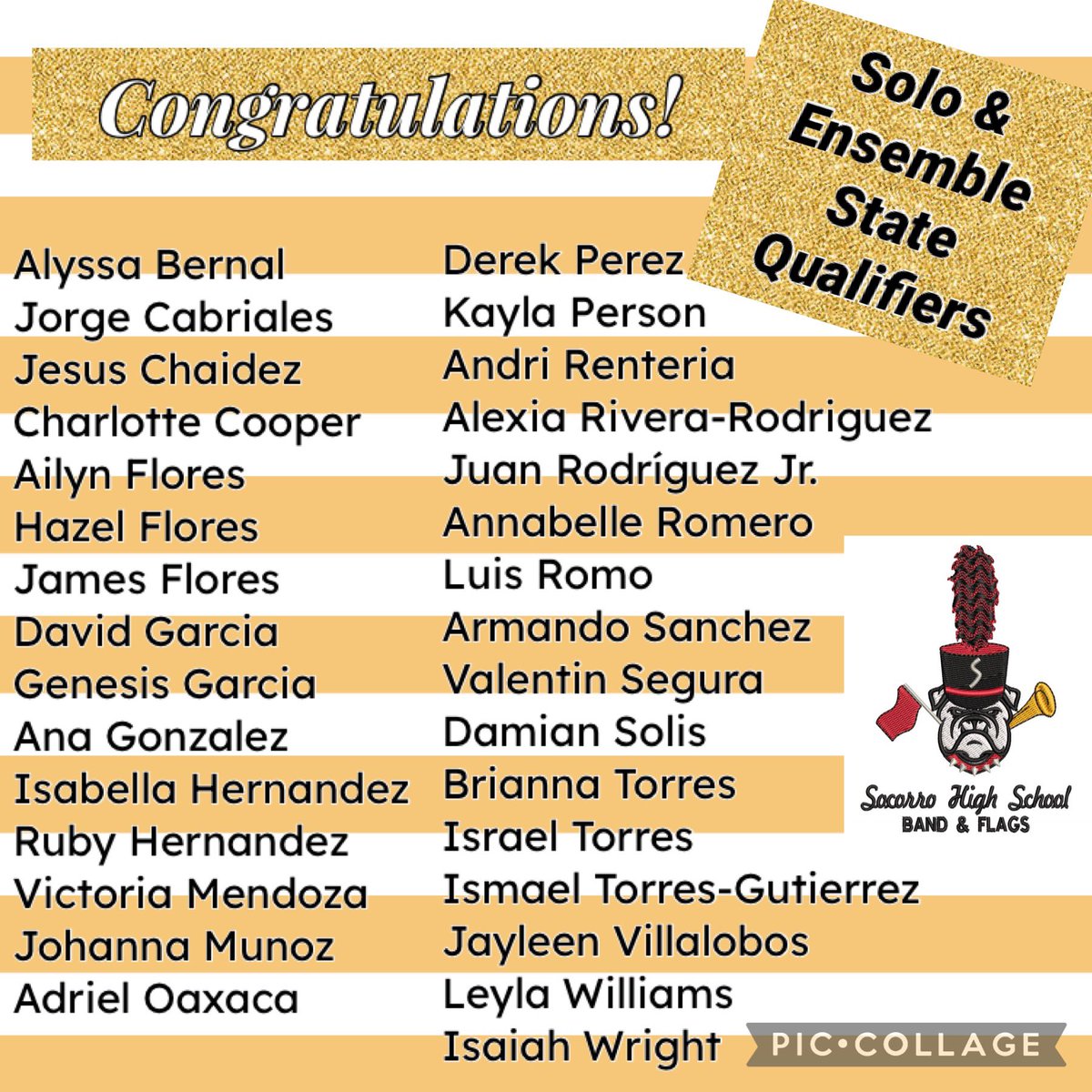 This past weekend we had our solo & ensemble! Very proud of all the students that participated! Congratulations to those who qualified for State! Go Bulldogs! @RMonreal_SISD @MMoomaw_SISD @VChaparro_SISD @Socorro_HS1