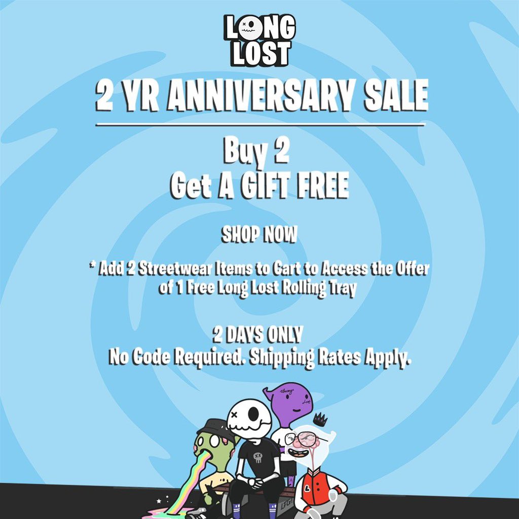 Celebrate <a href="/LongLostNFT/">Long Lost</a> 2nd anniversary with style! 🎉🎉

For the next 48hrs join the celebration w/ some new gear!

it’s a party you won’t want to be fashionably late for!

LINK IN BIO⬆️
