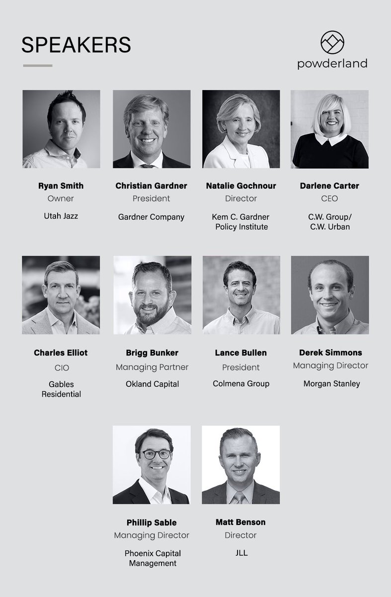 Exciting news! We're thrilled to announce more speakers for the #powderland lineup.

If you're a GP, LP or broker focused on #slc #cre and highly curated networking, content and activities, apply now! Space is limited and registration closes soon.

powderlandslc.com