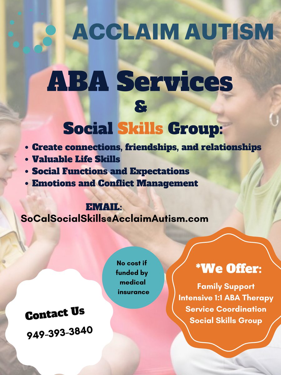 ARE YOU IN NEED OF ABA SERVICES IN INLAND EMPIRE? ACCLAIM AUTISM IS HERE FOR YOU! We offer many options to choose from when supporting children and families impacted by Autism Spectrum Disorder. CLICK LINK BELOW! #autism #support #family loom.ly/rRcEJWY