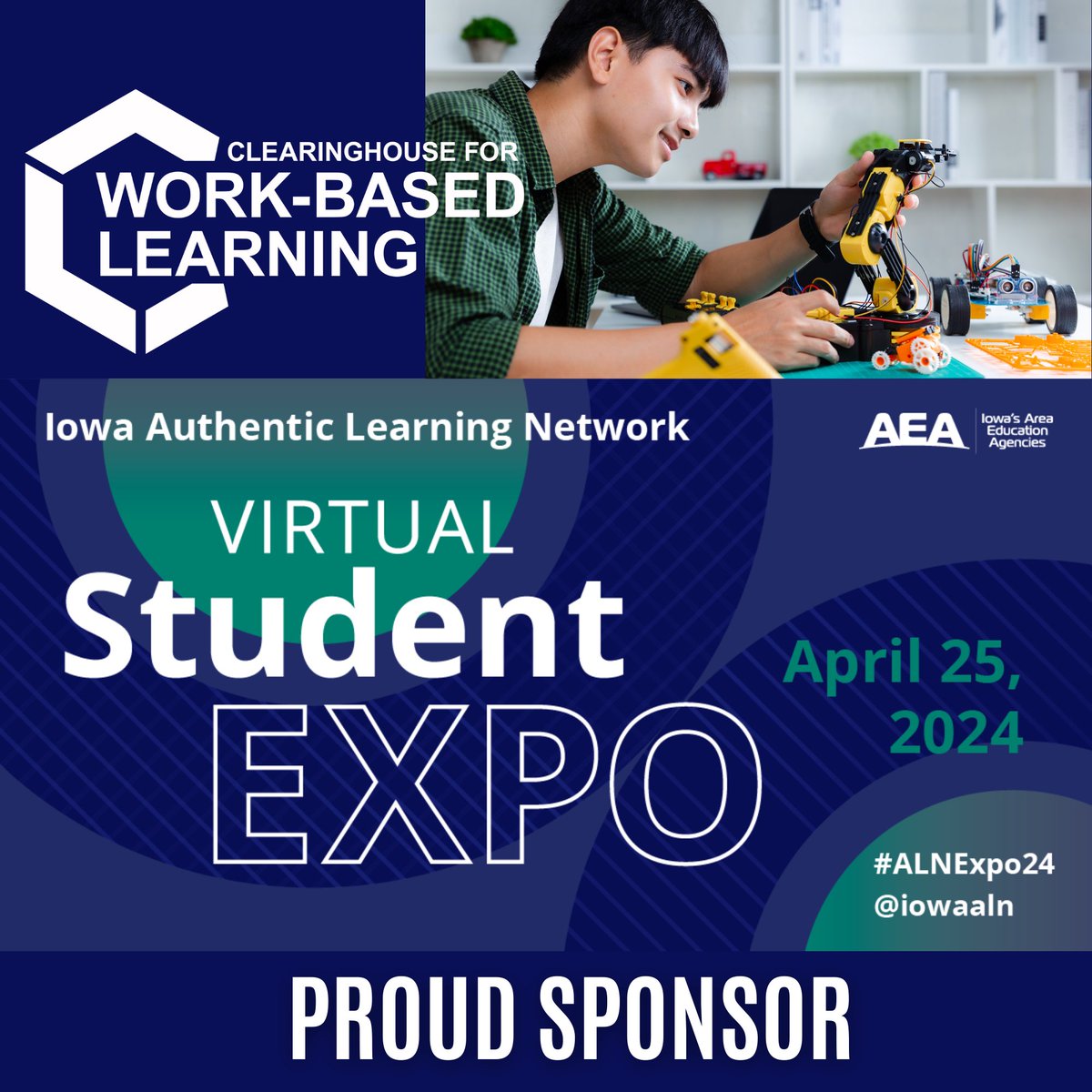 Save the date! The @IowaALN Virtual Student Expo is on April 25th! Learn from amazing students, educators, and partners who are engaging in #Authenticlearning 🎉 Registration coming soon!