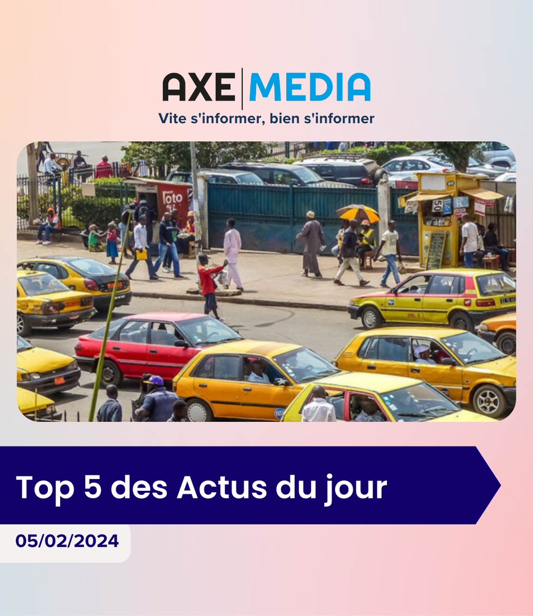 axemedia2023's tweet photo. En une minute, votre résumé de l'actualité du jour 🚨
.
.
#axemedia #ActualitéCameroun #CNPE #pension #Transport #augmantation #tarifs #STOPBOPBA #HRW #Routes #Bitume #France #pompiers https://t.co/b5Sgk7dhBk