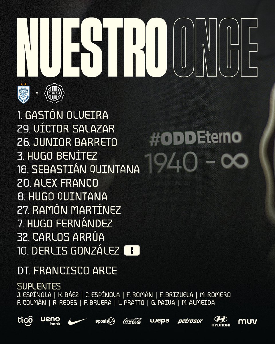 📋 Los elegidos para arrancar el partido vs Spvo. Ameliano por el 𝗣𝗿𝗼𝗳𝗲 𝗖𝗵𝗶𝗾𝘂𝗶 ⚽️

#Estación1902 🚂
#Olimpia