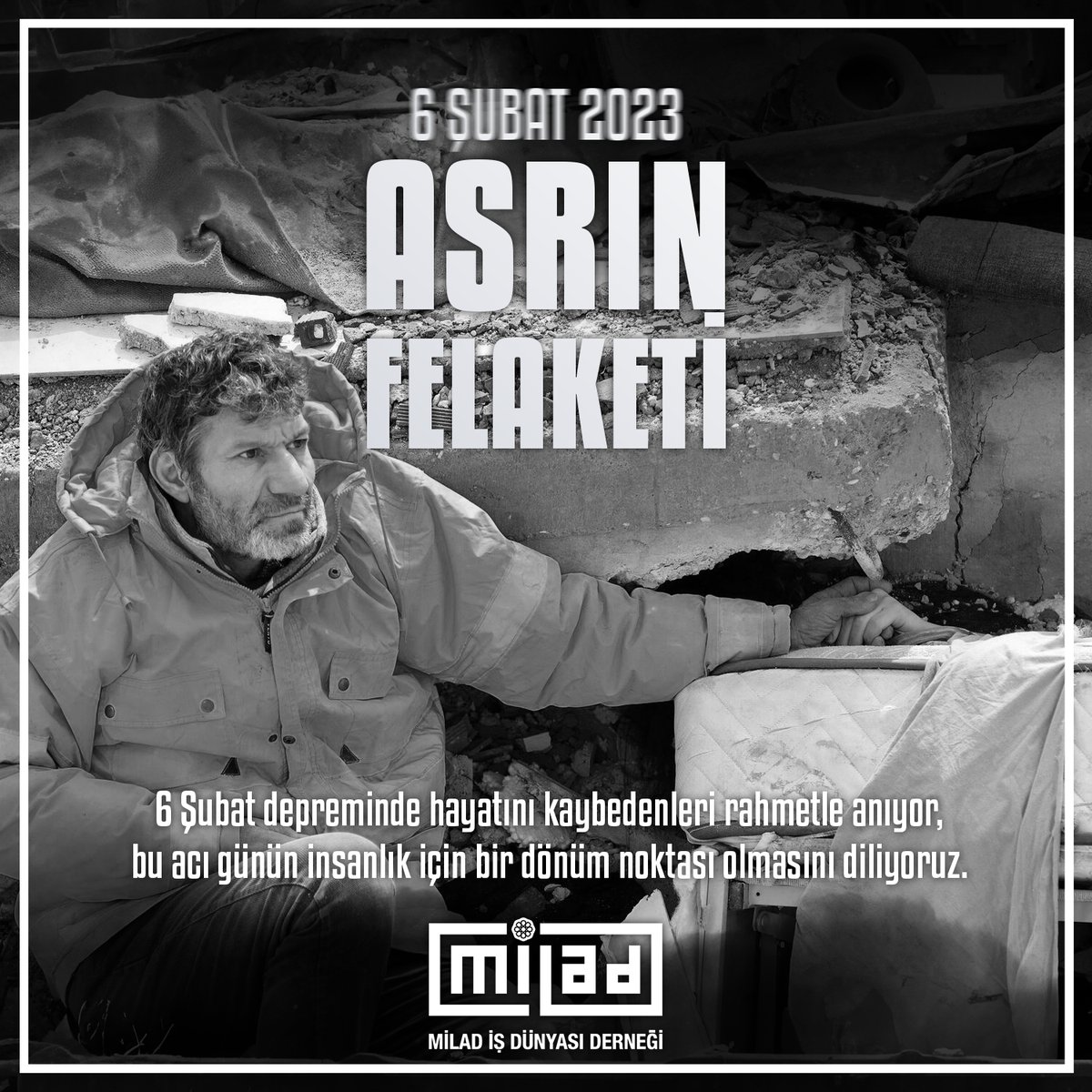 6 Şubat depreminde hayatını kaybedenleri rahmetle anıyor, bu acı günün insanlık için bir dönüm noktası olmasını diliyoruz.

#6subat2023 #AsrınFelaketi