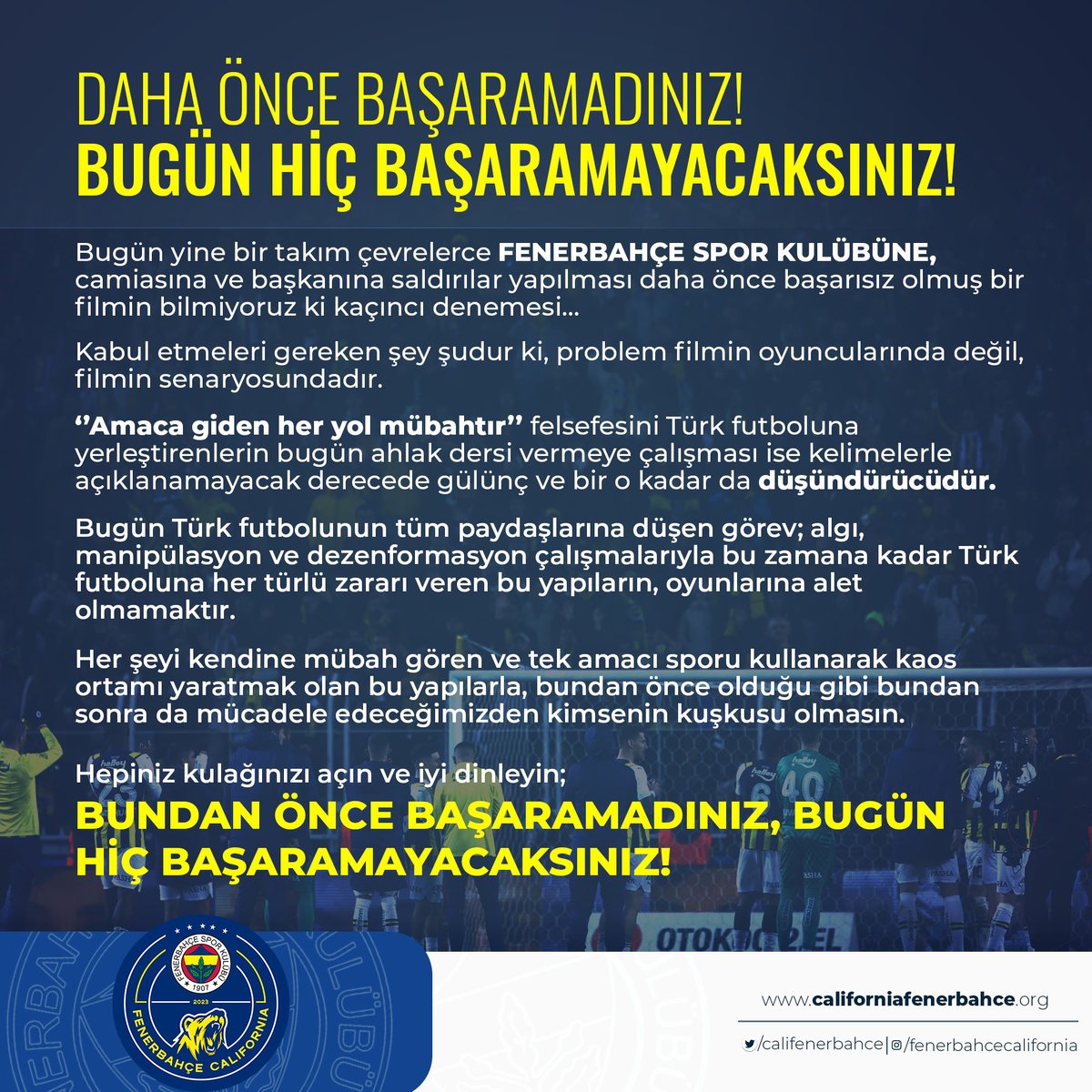 Hepiniz kulağınızı açın ve iyi dinleyin; 

BUNDAN ÖNCE BAŞARAMADINIZ, BUGÜN HİÇ BAŞARAMAYACAKSINIZ ! 🚀