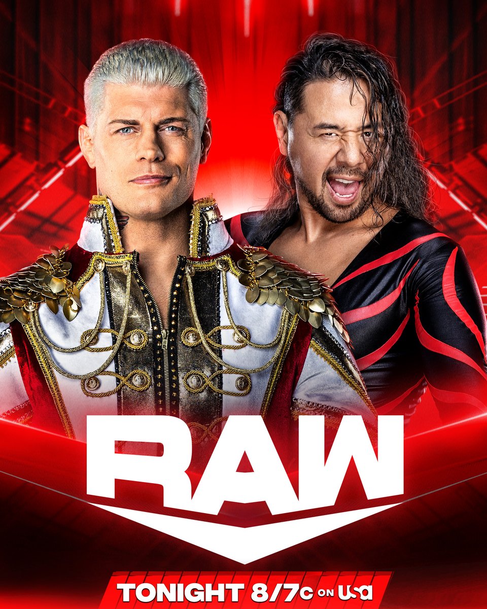 TONIGHT on #WWERaw @CodyRhodes faces @ShinsukeN in one of The American Dream's signature matches, a Bull Rope Match! 8/7c @USANetwork