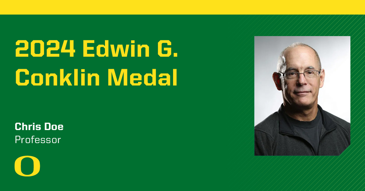 University of Oregon (@uoregon) on Twitter photo Congratulations to Chris Doe, professor in the College of Arts and Sciences, Department of Biology, for being awarded the Conklin Medal from the Society for Developmental Biology (<a href="/SocDevBio/">Society for Developmental Biology</a>) in recognition of outstanding research and mentorship. Congratulations to Chris Doe, professor in the College of Arts and Sciences, Department of Biology, for being awarded the Conklin Medal from the Society for Developmental Biology (<a href="/SocDevBio/">Society for Developmental Biology</a>) in recognition of outstanding research and mentorship.