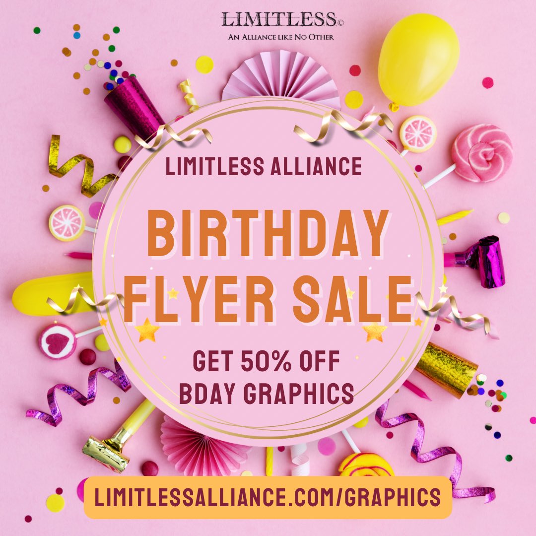 LIMITLESSAllies's tweet photo. Do you or someone you know have an upcoming birthday? 📅🎈

Contact us now to get a custom-designed Happy Birthday graphic flyer featuring your pictures, birthday details, and CashApp information. 

Visit our website at https://t.co/yDudVpIlGF🎊🎉🎈 https://t.co/kPALwPKDBC