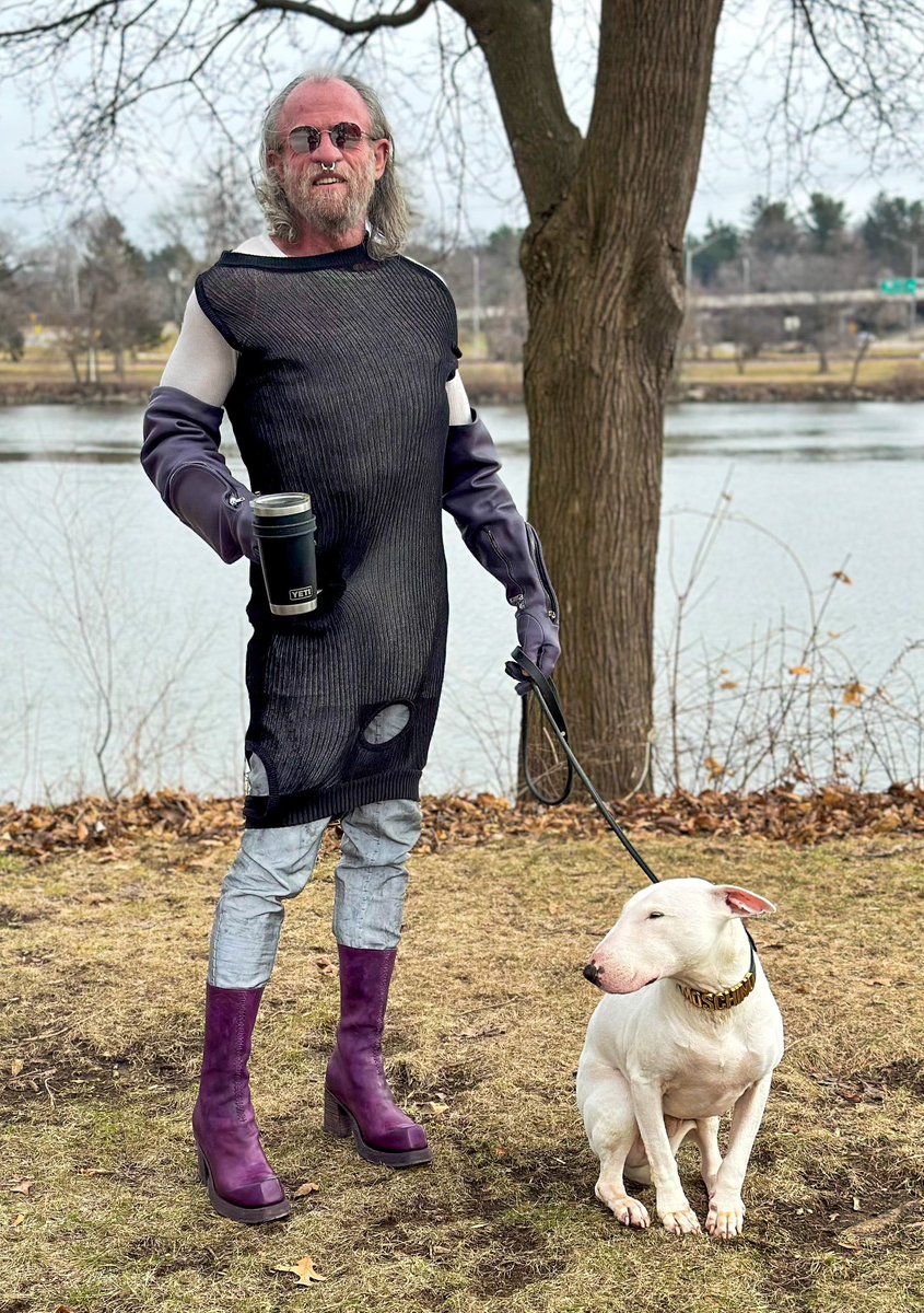 ml_hades's tweet photo. Lots to do and behind schedule already. #RickOwens Phlegethon membrane top #RickOwens Release silk t-shirt #IsaacSellam made-to-order reflective linen pants #PollackiShoes hand made to order boots in a custom violet #RickOwens Gethsemane cargo gloves #GarrettLeight sunglasses https://t.co/S4XIkcJpot
