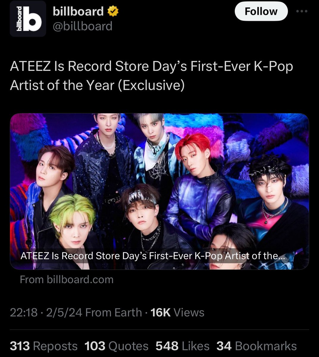 ddeoyangie's tweet photo. ‘ATEEZ, the first ever kpop artist’ once again 😭😭😭😭🥹 https://t.co/MF5hamdP0C
