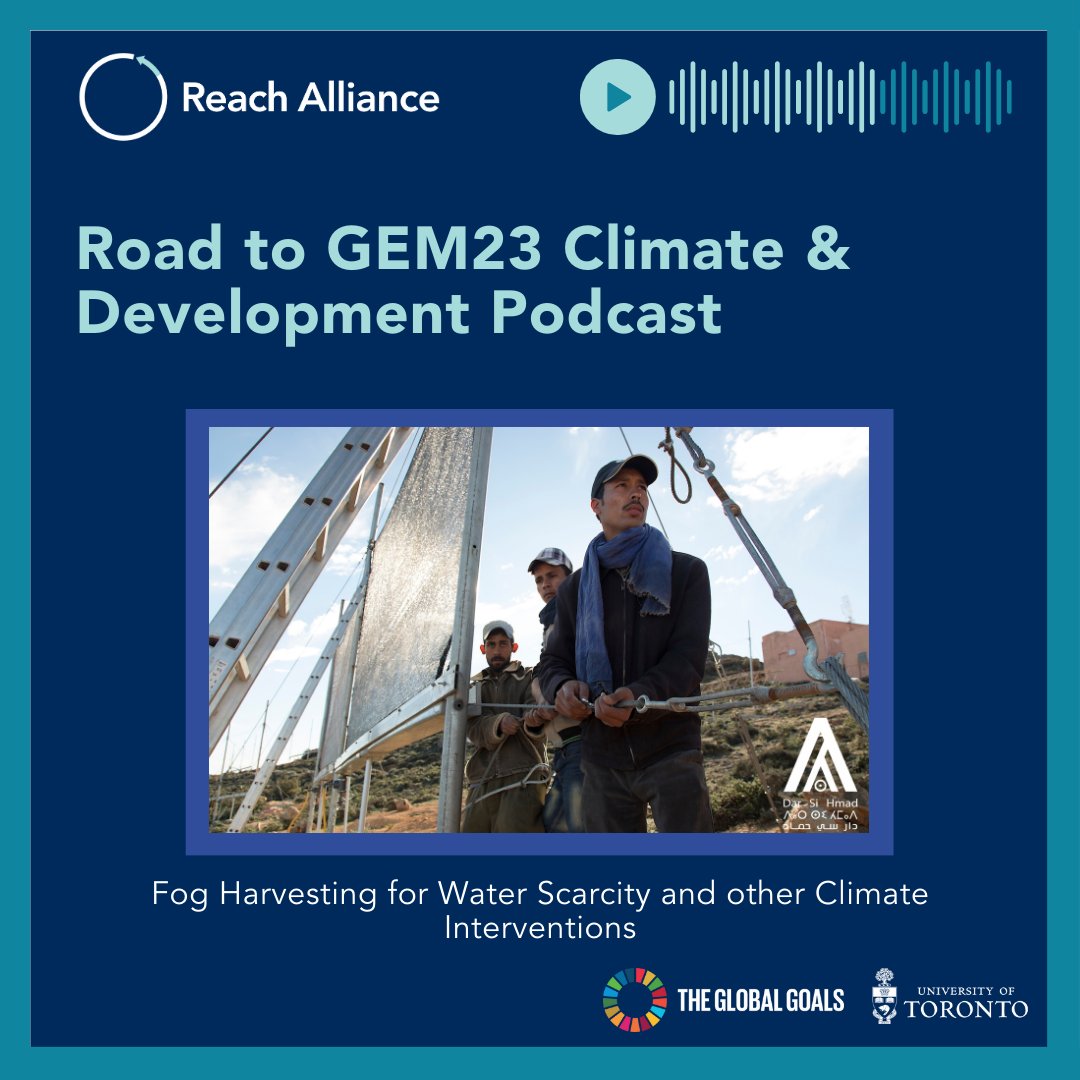 Celebrating #IDW2024, explore @DarSiHmad's fog harvesting technology in Morocco + other climate-related research from @ReachAllianceTO alumni @atharv__agrawal, Wajed Nadine El-Halabi & Jina Yazdanpanah on @HarvardCID's #RoadToGEM podcast.#GoForTheGoals

🔗:open.spotify.com/episode/2F9D6d…